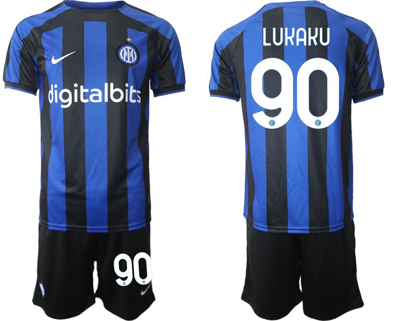 Men 2022-2023 Club Inter Milan home blue #90 Soccer Jersey->customized soccer jersey->Custom Jersey